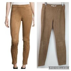 Max Studio faux suede stretch warm microfiber pull on skinny leggings, tan pants